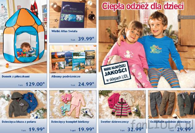 Ciepła odzież dla dzieci w Lidl. Wielki atlas świata, albumy podróżnicze, dziecięca ...