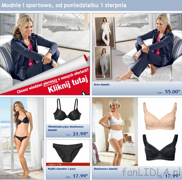 Gazetka Lidl od poniedziałku 1 sierpnia 2011. Modnie i sportowo