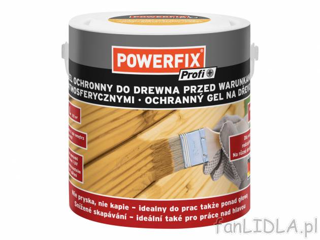 Żel ochronny do drewna 2,5 l Powerfix, cena 34,99 PLN 
5 kolorów 
- odporny na ...