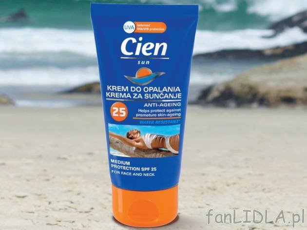 Krem do opalania , cena 11,99 PLN za 75ml, 100ml=15,99 PLN. 
- Anti-Ageing z faktorem ...