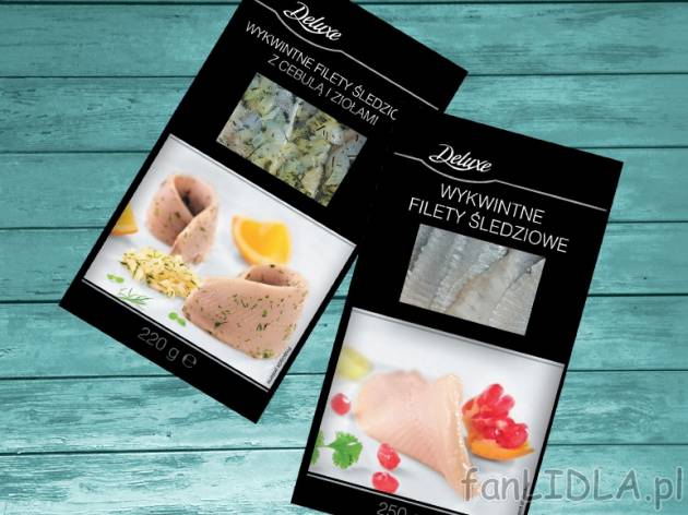 Wykwintne filety śledziowe , cena 7,99 PLN za 220/250 g, 100g=3,63/3,20 PLN. 
- ...