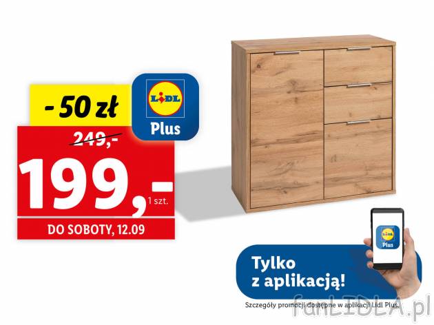Komoda z 2 szuﬂadami Livarno, cena 249,00 PLN 
- 80 x 80 x 35 cm (szer. x wys. ...
