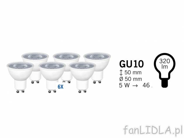 Zestaw  6 żarówek LED* Livarno, cena 4,99 PLN  
-  3 zestawy do wboru
Opis

- TUV-GS