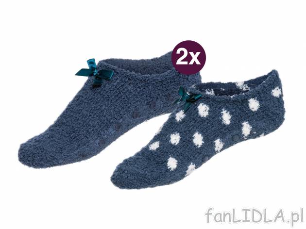Skarpety domowe damskie, 2 pary* Esmara, cena 6,99 PLN 
- rozmiary: 35-42
- z antypoślizgowymi ...