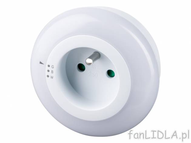 Lampka nocna LED z gniazdkiem Livarno, cena 19,99 PLN 
-  możliwość wyboru ...