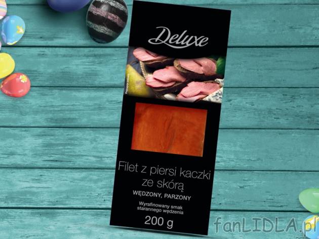 Filet z piersi kaczki, wędzony , cena 8,99 PLN za 200g, 100g=4,50 PLN. 
- Unikatowe ...