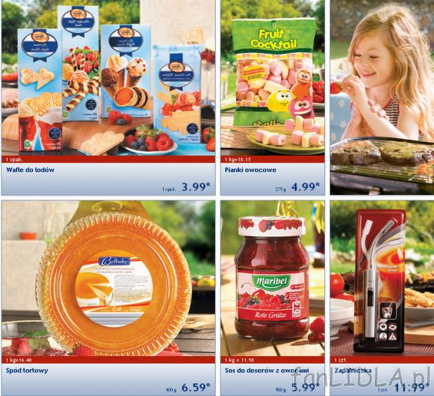 Wafle do lodów, pianki owocowe, spód tortowy, sos do deserów z owocami, zapalniczka ...