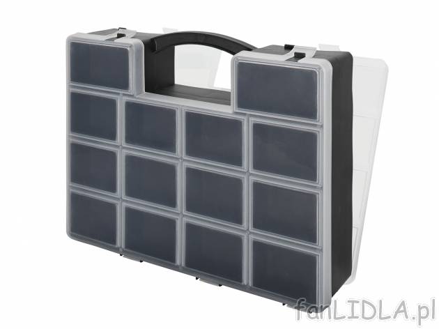 Podwójny organizer , cena 14,99 PLN 
- 2 strony (1 x 14 przegródek, 1 x 10 przegródek) ...