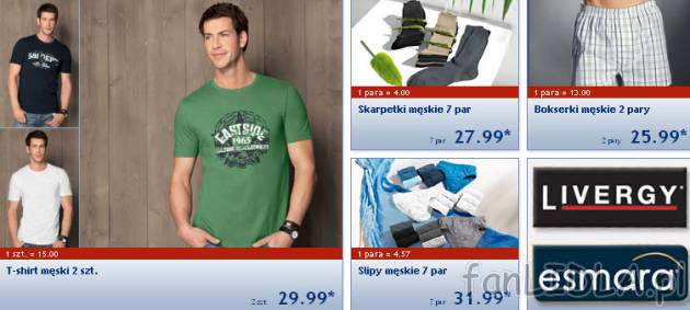 Męska odzież w Lidlu - bluzki, skarpetki, bielizna