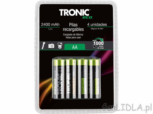 Akumulatorki AA lub AAA Tronic, cena 15,99 PLN  
2 zestawy do wyboru
Opis