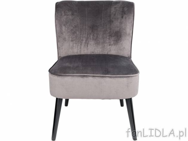 Fotel welurowy Livarno, cena 279,00 PLN 
- 52,5 x 80 x 69 cm (szer. x wys. x gł.)
- ...