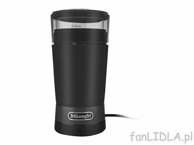Elektryczny młynek do kawy DeLonghi, cena 129,00 PLN 
- ostrza ze stali nierdzewnej ...