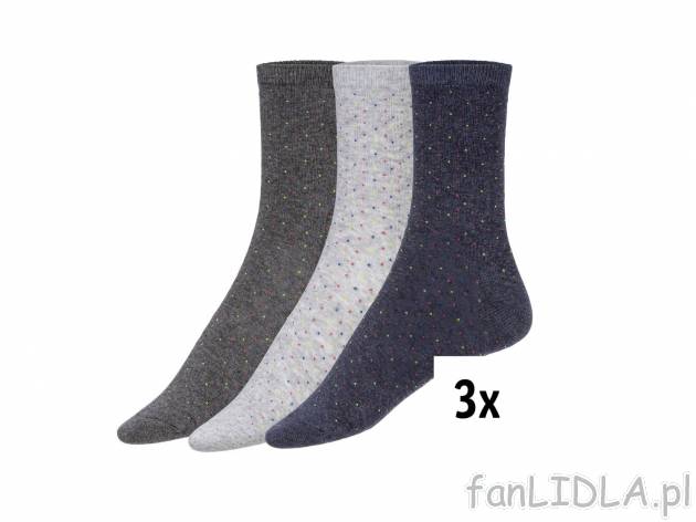 Skarpetki damskie, 3 pary* Esmara, cena 4,49 PLN 
- rozmiary: 35-42
- wysoka zawartość ...