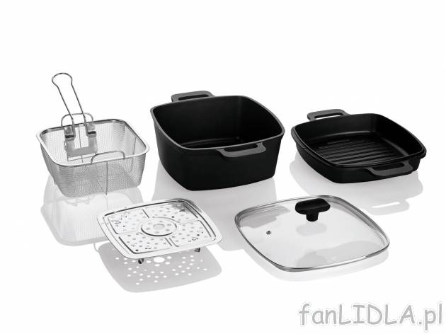 Wielofunkcyjny zestaw z odlewu aluminium Ernesto, cena 159,00 PLN 
- 5 W 1: GOTOWANIE, ...