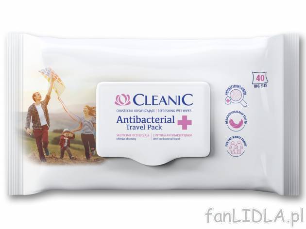 CLEANIC Chusteczki odświeżające , cena 4,49 PLN