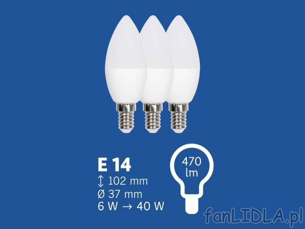 Zestaw żarówek LED Livarno, cena 12,99 PLN 
- klasa energetyczna A+
- 2700 K ...