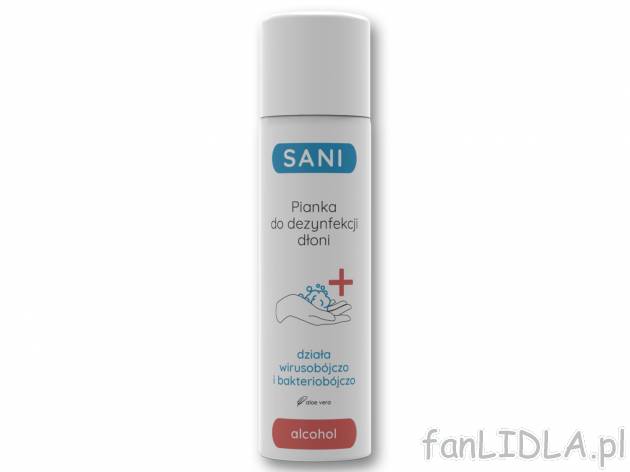 SANI Pianka do dezynfekcji dłoni, 60% alkoholu , cena 9,99 PLN  

Opis