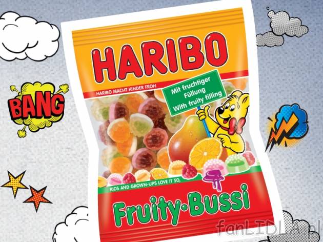 Haribo żelki , cena 3,49 PLN za 175/200 g, 100g=1,99/1,75 PLN.  
-  Różne rodzaje