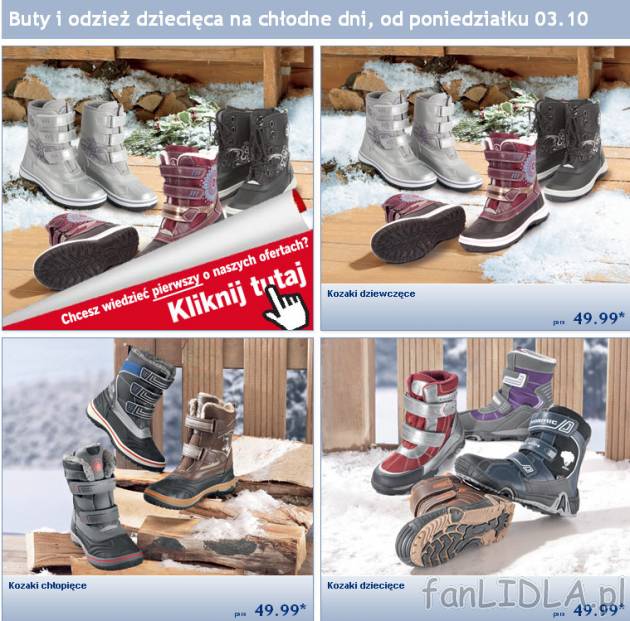 Buty i odzież dziecięca na chłodne dni, dla dziecka. Od poniedziałku 3 października ...