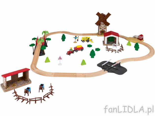 Zestaw do zabawy z kolejką - farma Playtive, cena 99,00 PLN 
- w zestawie: kurnik ...