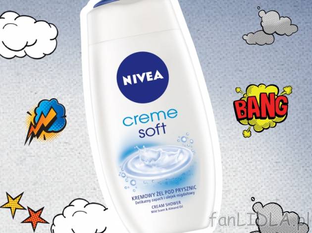 Nivea Żel pod prysznic , cena 5,99 PLN za 250 ml, 100ml=2,40 PLN.  
-  Różne rodzaje