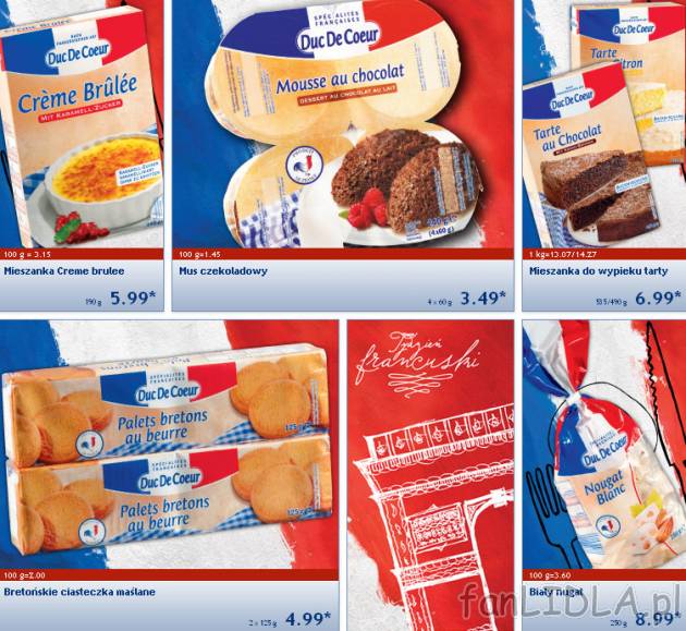 Mieszanka Creme brulee, Mus czekoladowy, Mieszanka do wypieku tarty, Bretońskie ...