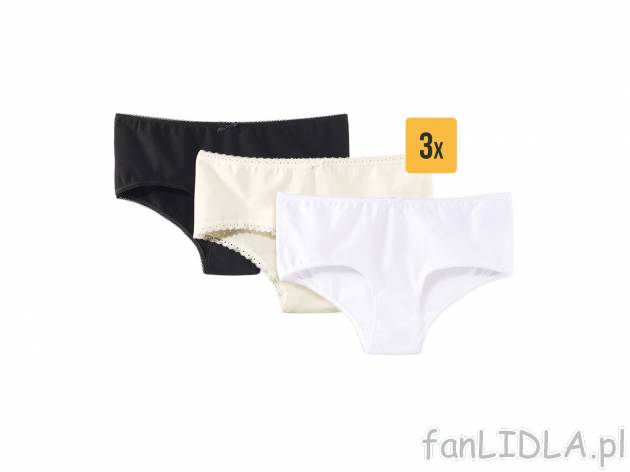 Majtki typu hipster, 3 szt. , cena 24,99 PLN 
- materiał: 95% bawełna, 5% elastan ...
