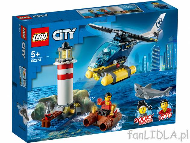 Klocki Lego 60274 Lego, cena 74,90 PLN 
- Policja specjalna i zatrzymanie w latarni ...