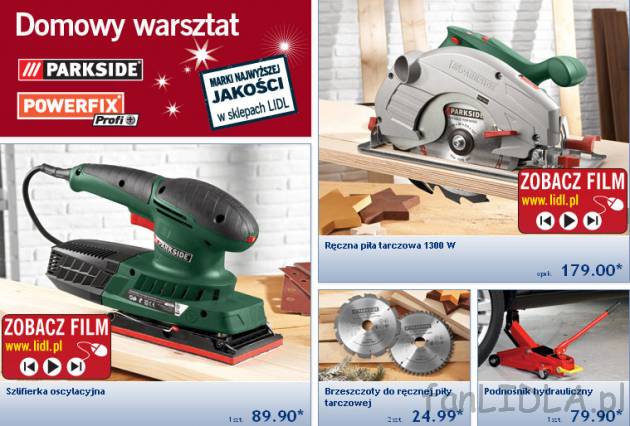 Narzędzia Parkside i Powerfix z gazetki Lidl. Piła ręczna tarczowa i tarczki ...