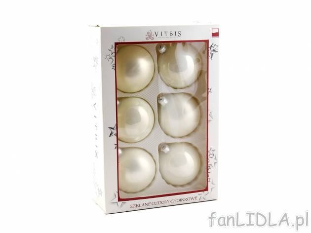 Bombki szklane 80 mm, 6 szt. , cena 14,99 PLN 
4 zestawy do wyboru
Opis

- wyprodukowano ...