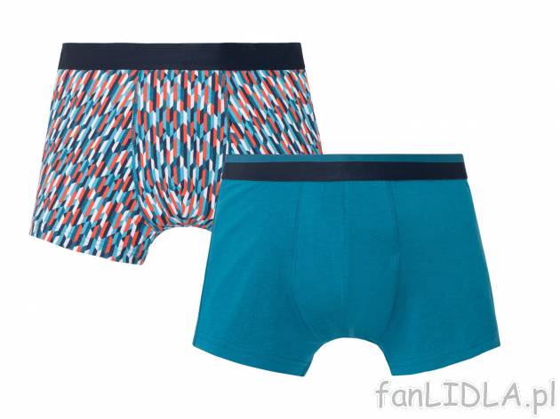 Bokserki męskie, 2 pary* Livergy, cena 10,99 PLN 
- 95% bawełny, 5% elastanu (LYCRA&reg;)
- ...