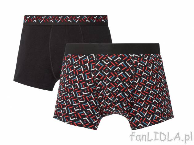 Bokserki męskie, 2 pary* Livergy, cena 10,99 PLN 
- 95% bawełny, 5% elastanu (LYCRA&reg;)
- ...