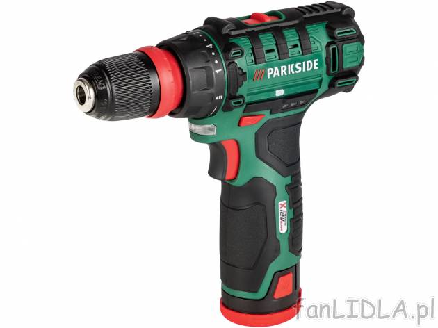 Akumulatorowa wiertarkowkrętarka 12 V Parkside X12VTeam, cena 149,00 PLN 
- zdejmowany ...