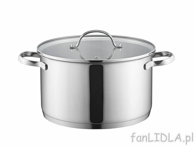 Garnek ze stali szlachetnej ø 24 cm Ernesto, cena 79,90 PLN 
- ze szklaną pokrywką ...