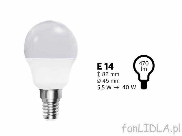 Żarówka LED Livarno, cena 13,99 PLN  
-  klasa energetyczna A+
Opis

- TUV-GS