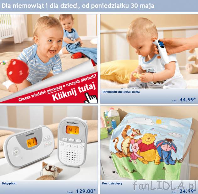 Gazetka Lidl od poniedziałku 30 maja 2011. Dla dzieci i niemowląt