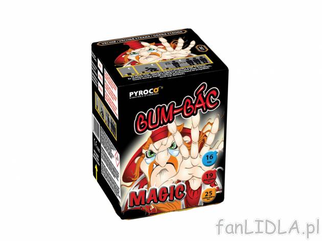 Bateria 16-strzałowa „Magic” , cena 19,99 PLN 
- kolorowe kwiaty z grzechotem ...