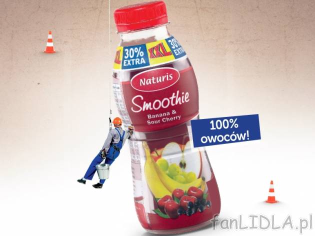 Smoothie XXL , cena 3,49 PLN za 330 ml, 1kg=10,58 PLN. 
- Zawiera tylko cukry naturalne. ...