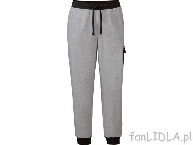Spodnie dresowe męskie z biobawełną Livergy, cena 39,99 PLN 
- rozmiary: M-XL
- ...