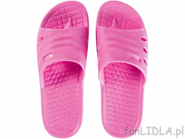 Klapki damskie Crivit, cena 14,99 PLN 
3 wzory 
- rozmiary: 36-41
Opis
         ...