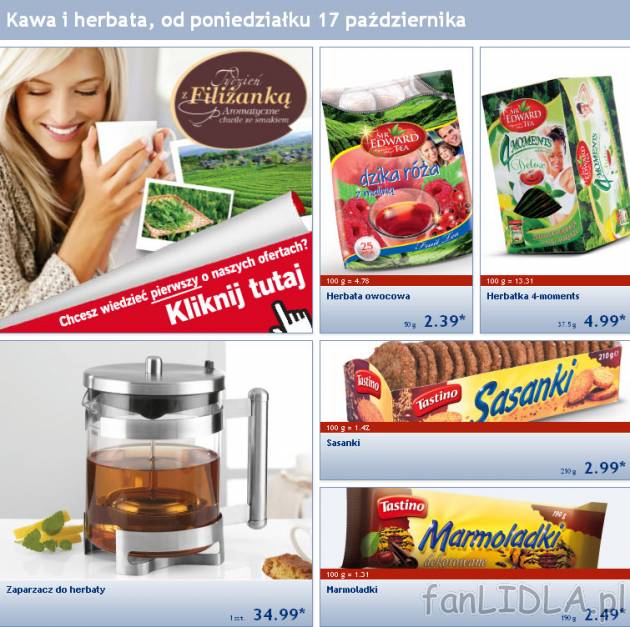 Kawa i herbata, gazetka od poniedziałku 17 października 2011. Herbata owocowa ...