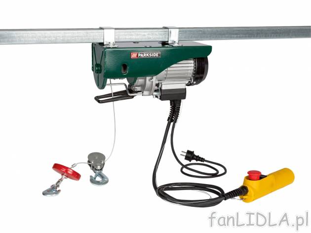 Wciągarka linowa 500 W Parkside, cena 339,00 PLN 
- termiczny wyłącznik w razie ...