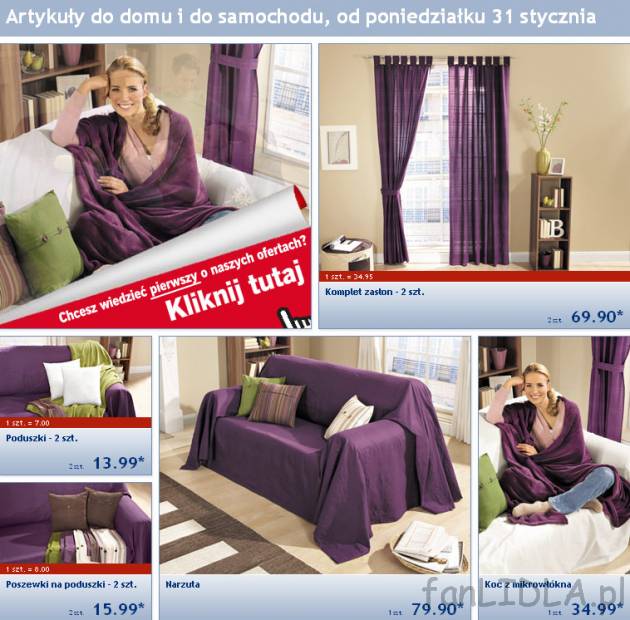 Gazetka: Artykuły do domu i do samochodu.
Komplet zasłon - 2 szt. Produkty wyposażenia ...