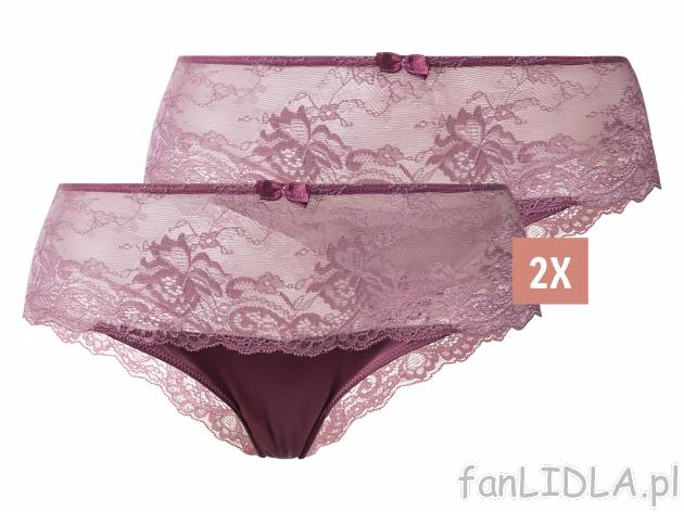 Majtki damskie z koronką, 2 pary* Esmara Lingerie, cena 10,99 PLN 
*Artykuł dostępny ...