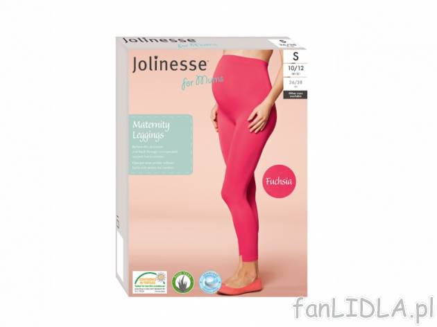 Legginsy ciążowe Jolinesse, cena 19,00 PLN za 1 opak. 
- odciążenie obszaru ...