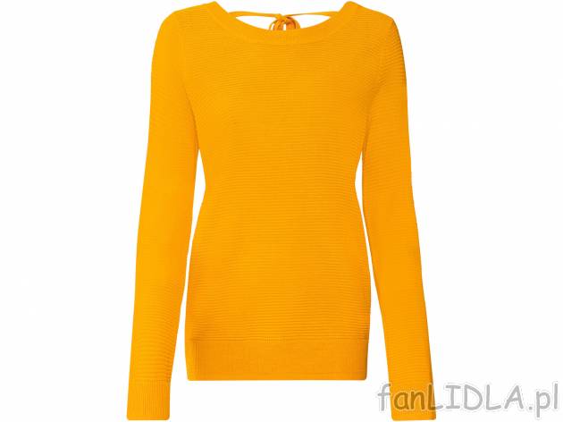 Sweter damski z dzianiny Esmara, cena 34,99 PLN 
- rozmiary: XS-L
- 100% poliakrylu
Dostępne ...