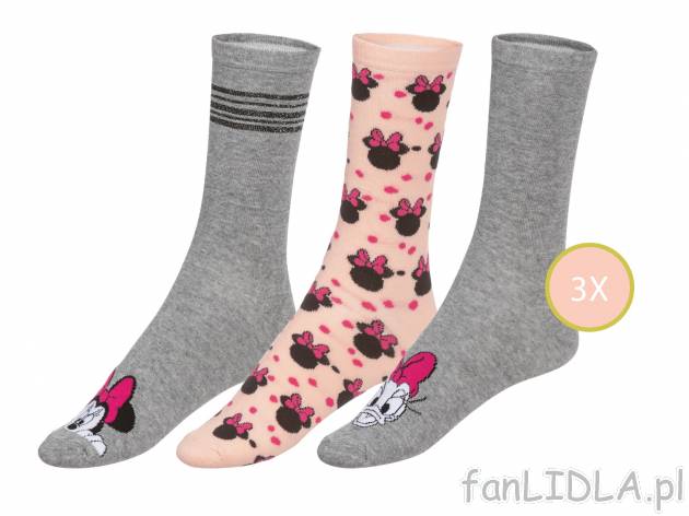 Skarpetki damskie, 3 pary* Oeko Tex, cena 6,99 PLN 
*Artykuł dostępny wyłącznie ...