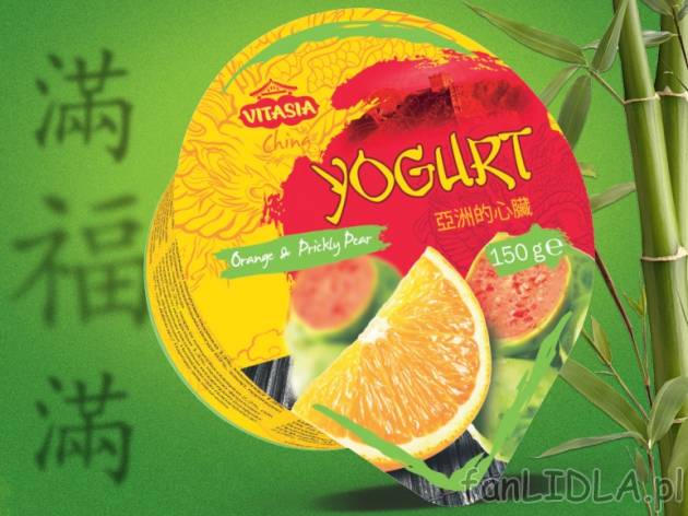 Jogurt azjatycki , cena 1,44 PLN za 150 g, 100g=0,96 PLN. 
- Jogurt z mleka odtłuszczonego ...
