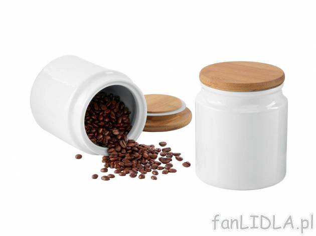 Zestaw 2 pojemników porcelanowych , cena 34,99 PLN. Idealne do trzymania kawy czy ...