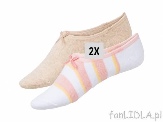 Stopki damskie, 2 pary* Esmara, cena 6,99 PLN 
*Artykuł dostępny wyłącznie ...